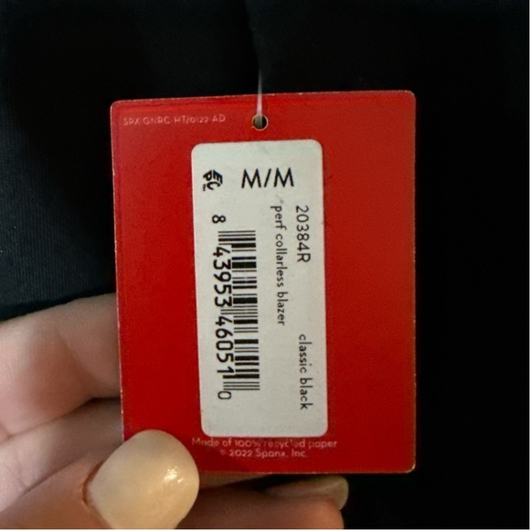 NWT - Spanx The Perfect Collarless Blazer - Black - M - Picture 5 of 6